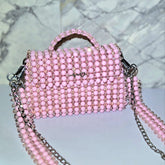 Elegant Beaded Handbag with Dual Strap Design
