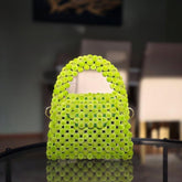 Lime Green Beaded Handcrafted Statement Bag