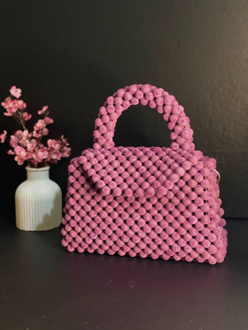 Bella Beaded Mini Bag – Rose Pink