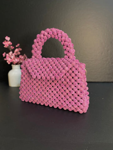 Bella Beaded Mini Bag – Rose Pink