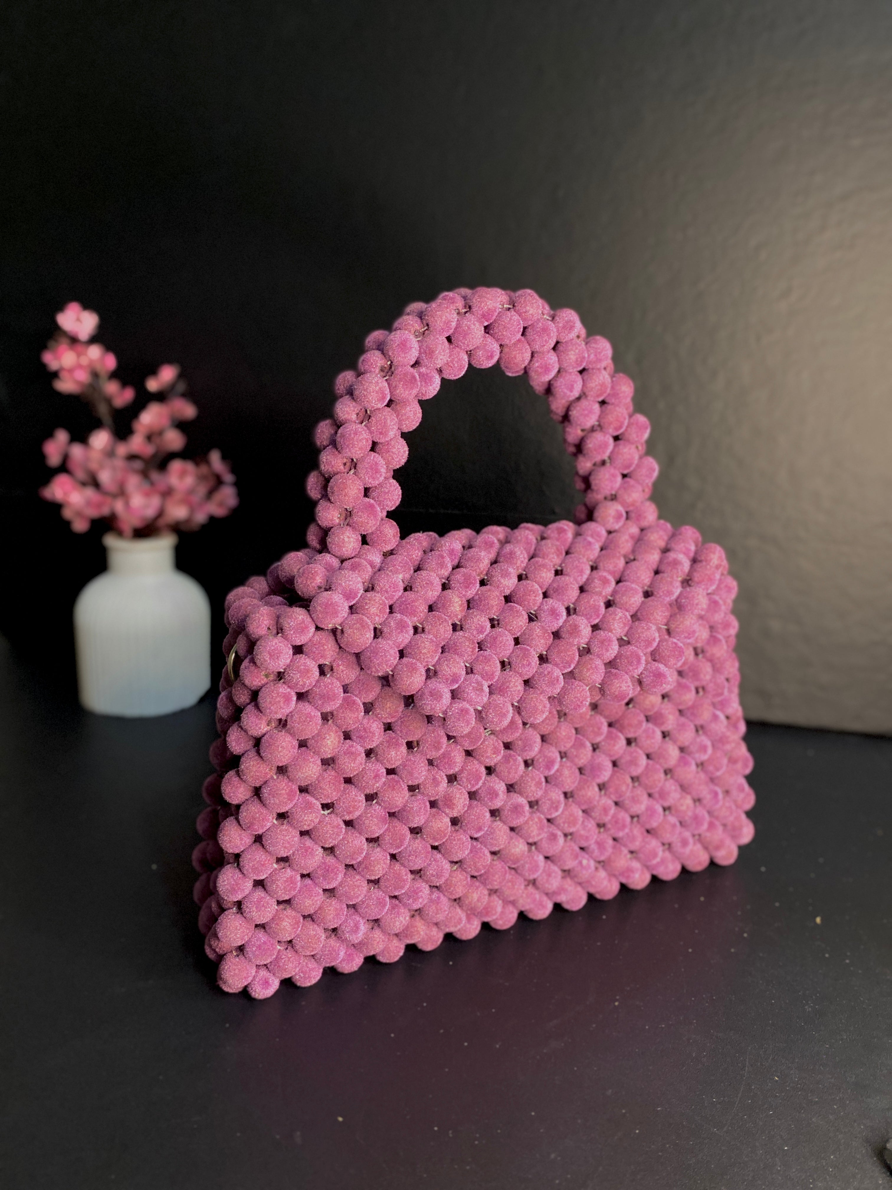 Bella Beaded Mini Bag – Rose Pink