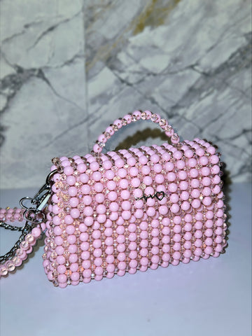 Elegant Beaded Handbag with Dual Strap Design